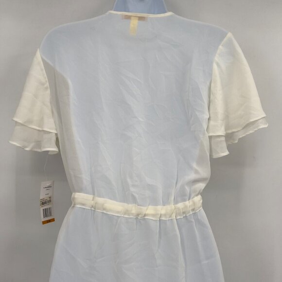 Flora Nikrooz Ivory Sheer Wrap Belted Short Robe Cover-Up – Women’s Size S/M NWT - Picture 5 of 11